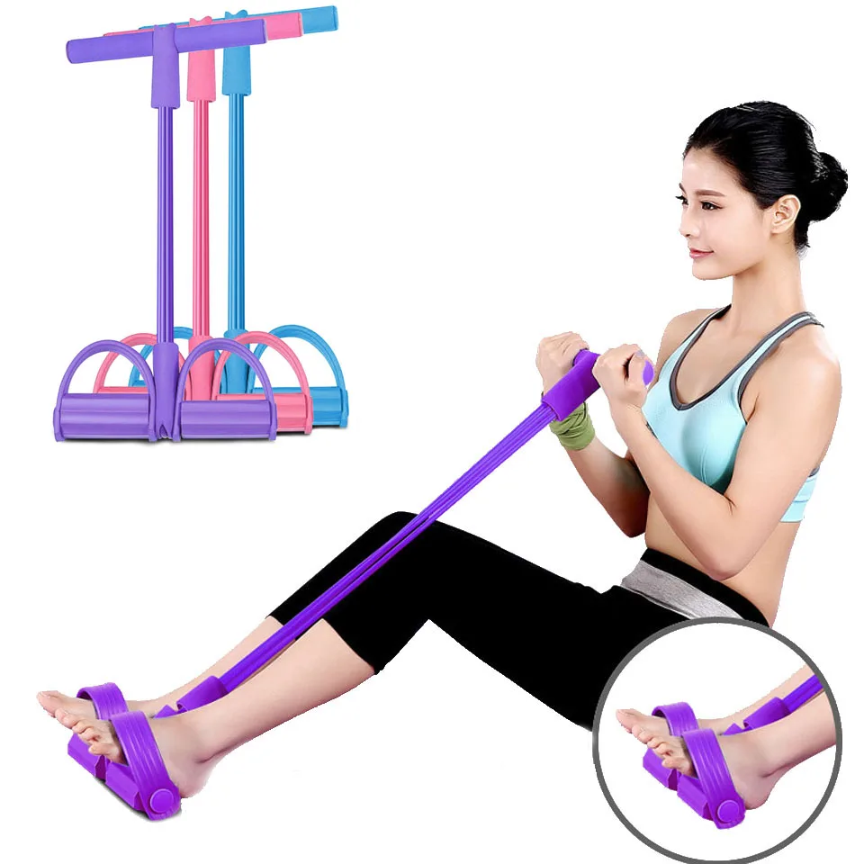 4 амортизатор трубчатый для фитнеса эластичный канат перетягивания ножная