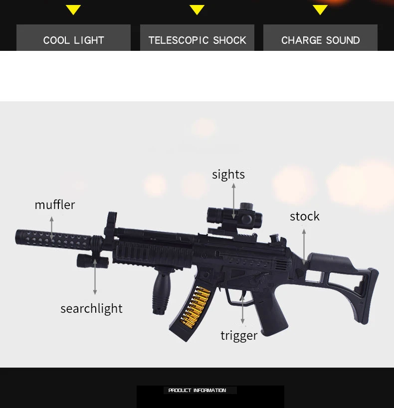 Children's electric sound hairpin submachine sniper rifle military model toy guns