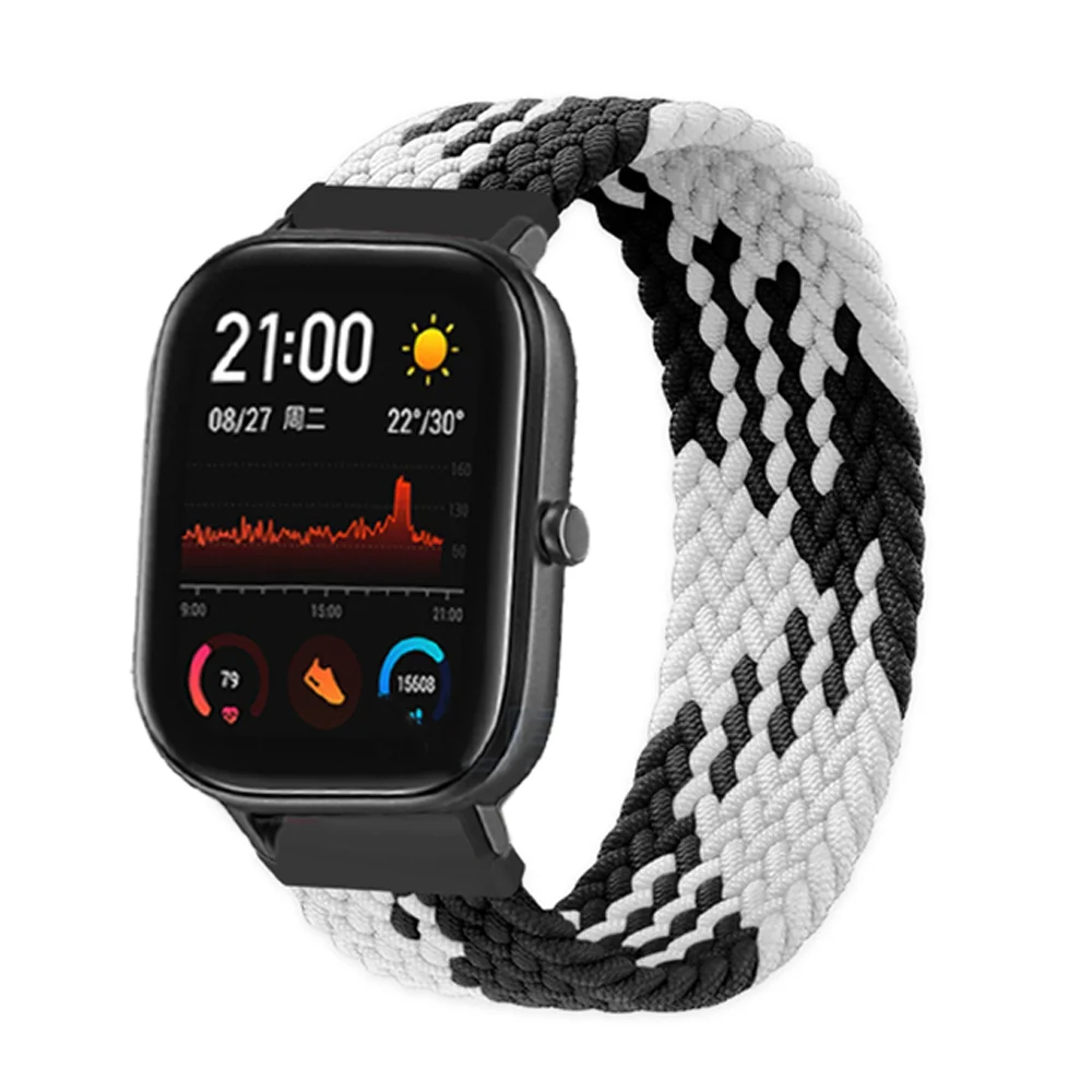 Плетеный соло петля ремешок для Xiaomi Huami Amazfit Bip Bit/Gts2 Pace Gtr 42/46 мм smartwatch GTR/GTS 47 42