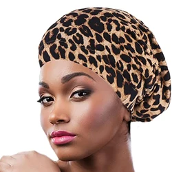 2022 Fashion Gold Women Satin Lined Headwear Curly Hair Bonnet For Sleeping African Headtie Print Head Scarf Hijab Caps african wear for women