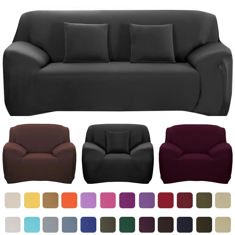 

High Elastic Cheap sofa cover sofa Slipcovers Solid Color Stretch Sofa Covers Couch cover Sectional L-shaped Sofa 1/2/3/4 Seat