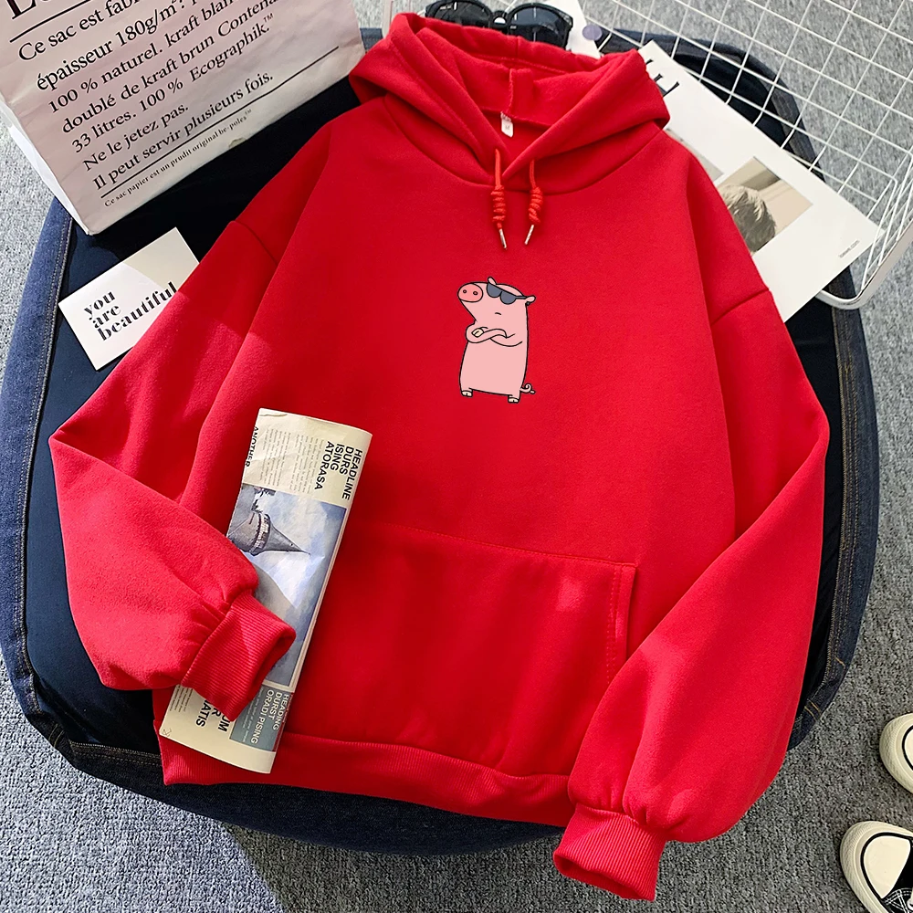 Cool Funny Autumn Womens Kpop Sweatshirts Kawaii Hoodie Harajuku Pink Sweatshirt-women Vintage Thick Hoodies Sweetshirt Suit