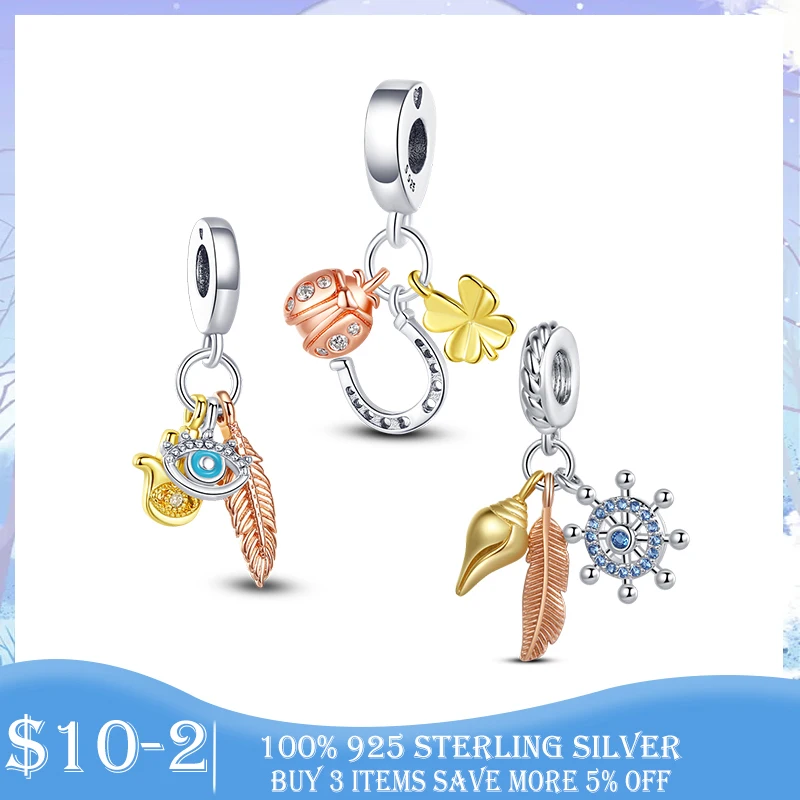 

Hot Sale Silver Colour Hamsa Hand Beads Eye Feather Dangle Charms fit Original Charms Bracelet Silver DIY Making Jewelry Gift