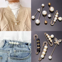 pearls brooch set tightening waistband pin smaller openning bottom brooches rhinestone metal diy finding accessories