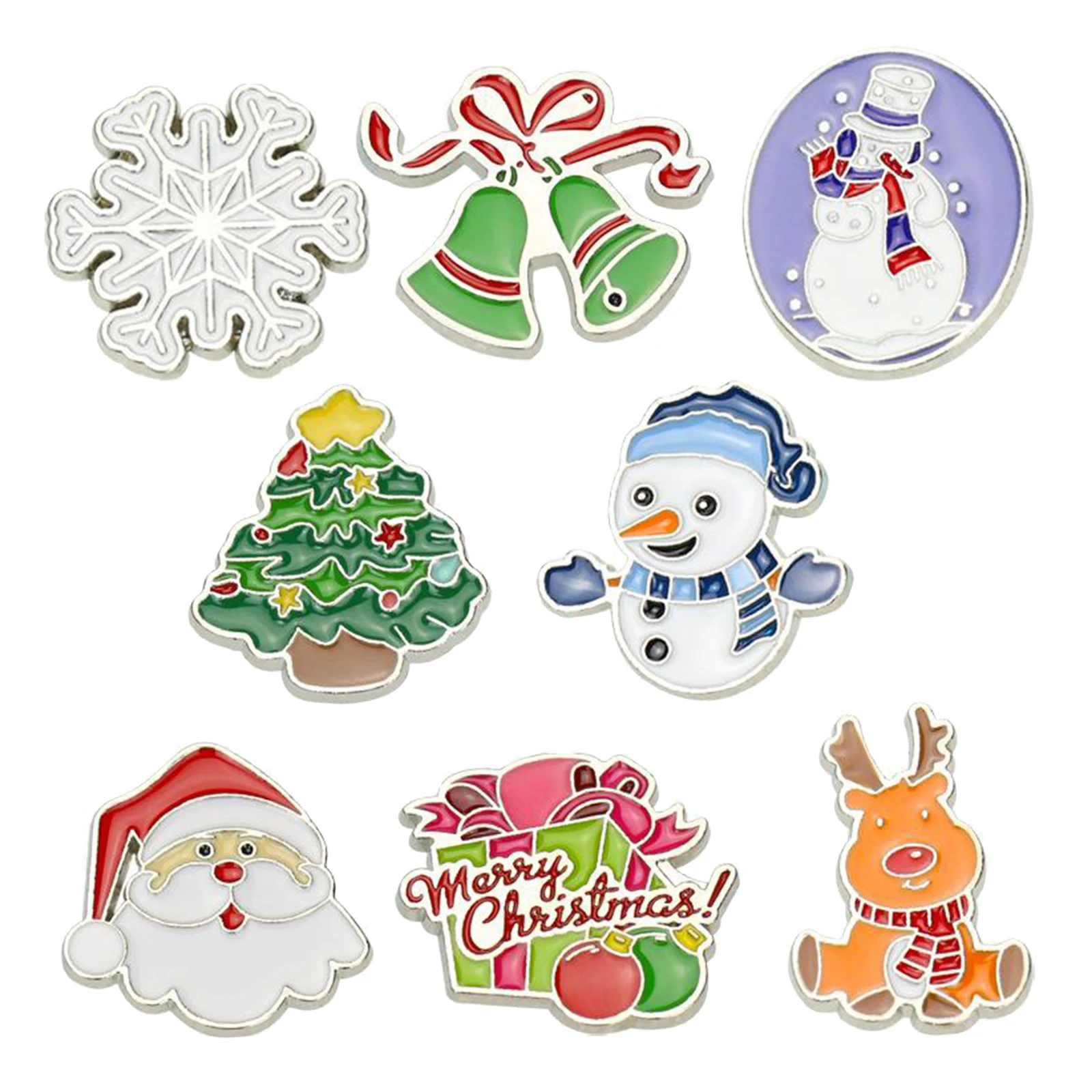 

8pcs Christmas Theme Brooch Enamel Pin Brooch Pins Christmas Tree San
