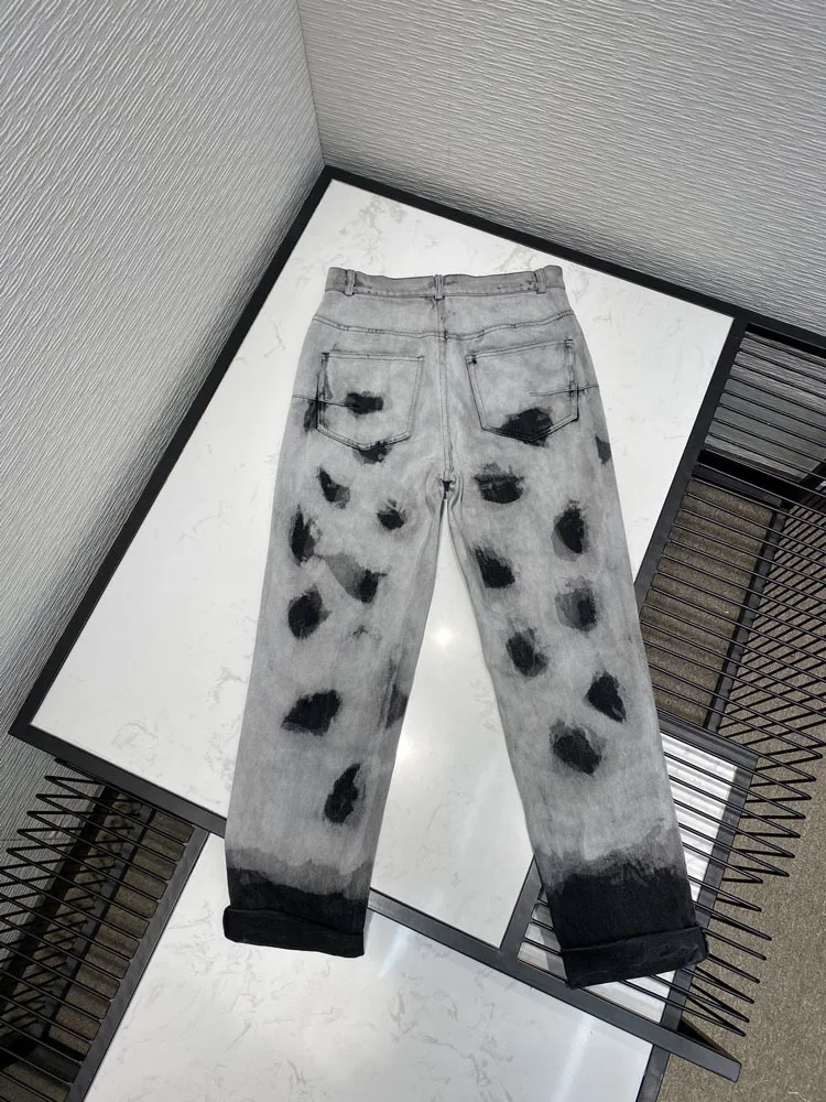 2020 New Spring&summer  Casual   Cotton  Tie Dye  Straight Women Jeans