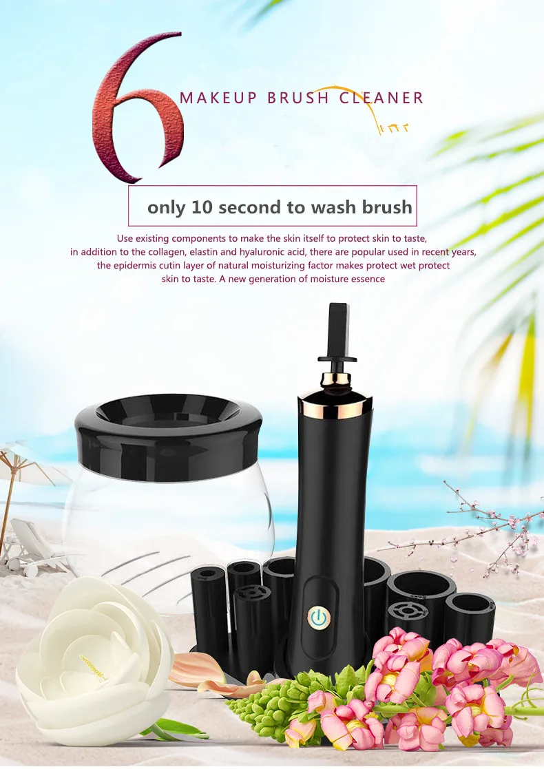 ZOREYA Electric Makeup Brush Cleaner& Dryer Set 10 seconds Efficient Make Up Brush Washing Tool