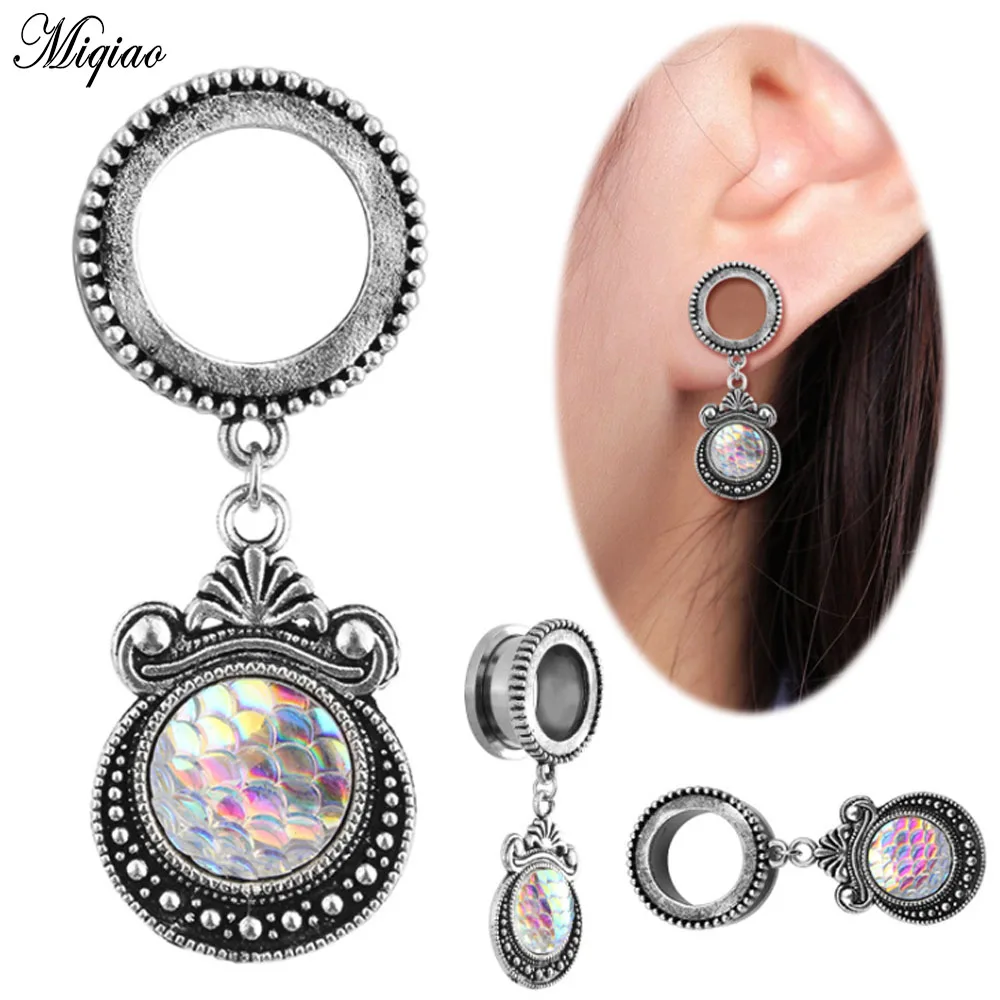 

Miqiao 2pcs Fashion New Color Fish Scale Pendant Stainless Steel Pulley Ears 6mm-20mm Exquisite Piercing Jewelry
