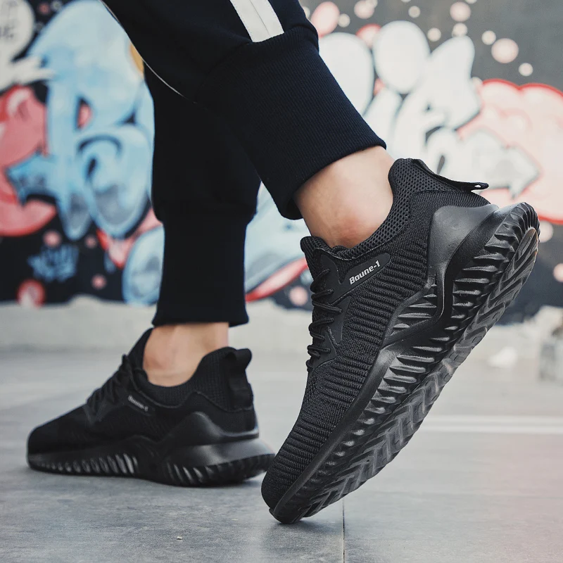 

Men's Sports Shoes Zapatos Casuales Para Hombre Sneaker Casual Shoes Solid White Fashion Knitting Men Sneakers For