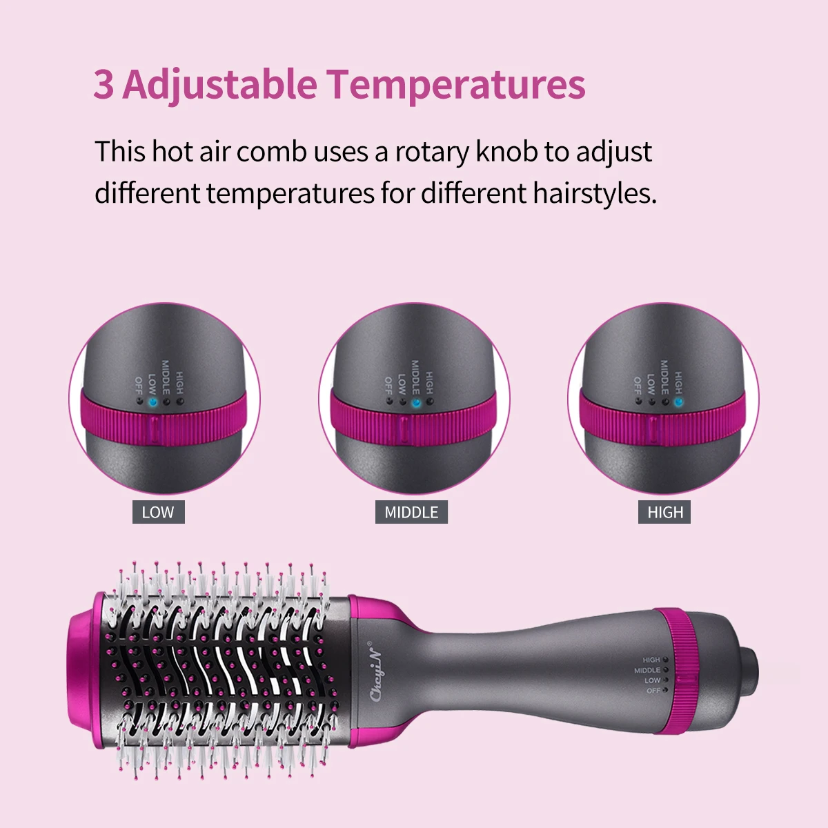 

Ckeyin 1000W Hair Dryer Hot Air Brush Styler and Volumizer Hair Straightener Comb Roller One Step Electric Ion Blow Dryer Brush