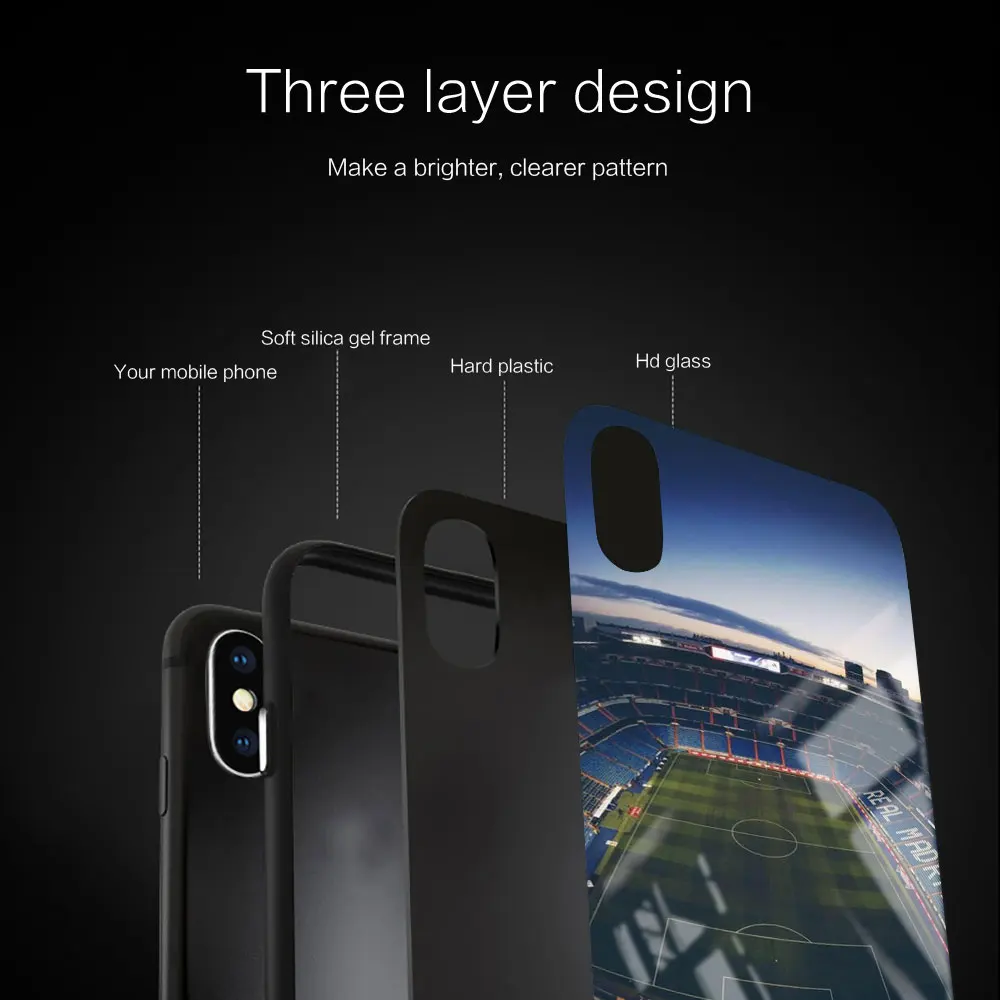 Мягкий силиконовый стеклянный чехол для iPhone 13 12 11 Pro X XS Max XR 8 7 6 Plus SE 2020 S черный