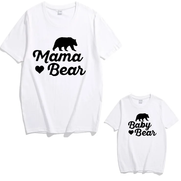 Футболка с рисунком белого медведя одинаковые комплекты для семьи футболки сына