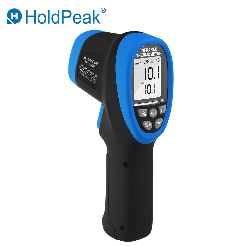 Двойной лазерный цифровой инфракрасный термометр HoldPeak HP-1500-50 ~ 1500 °C