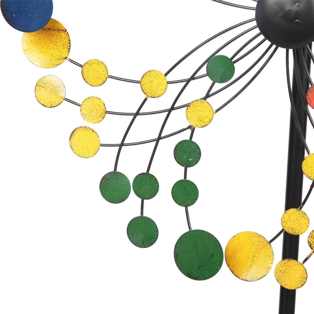 

Multicolored Windmill Round Shape Garden Decorate Threaded Butt Joint Weather Resistant Quiet operation