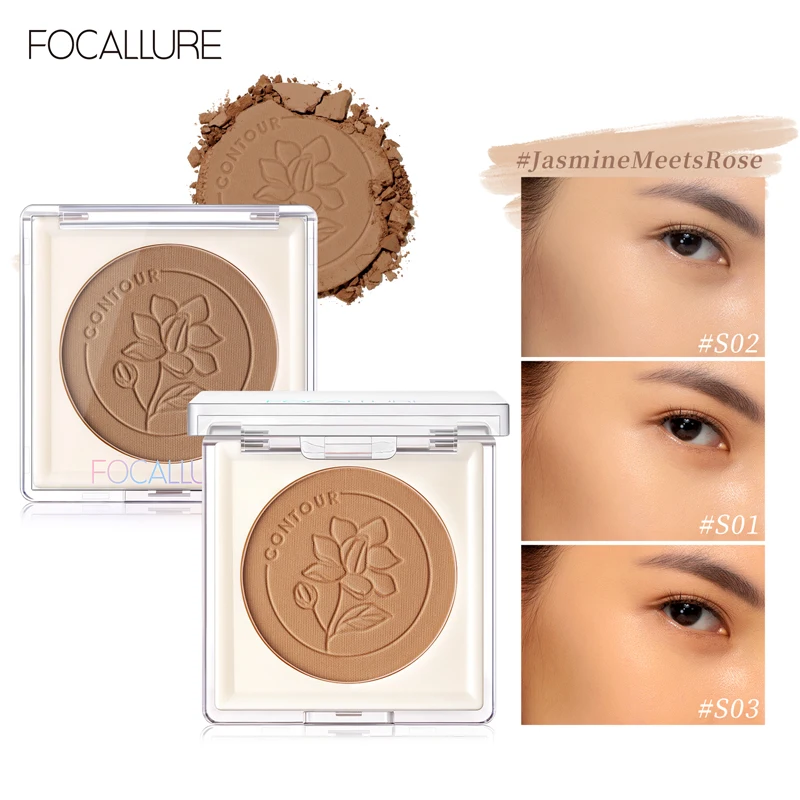 FOCALLURE 3 цвета матовый коричневый бронзатор Контурирование для лица мягкая текстура пудры легко смешивать Профессиональная женская косметика - изображение