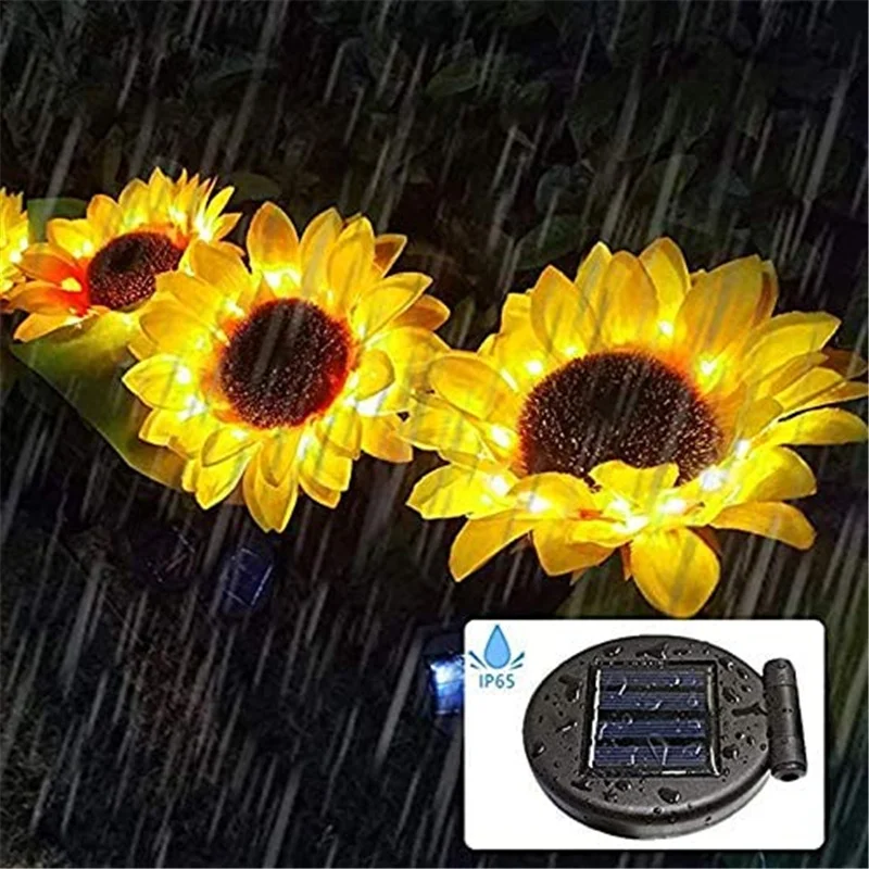 

LED solar sunflower plug-in lighting, outdoor courtyard lighting, simulation lamp, waterproof, garden decoration