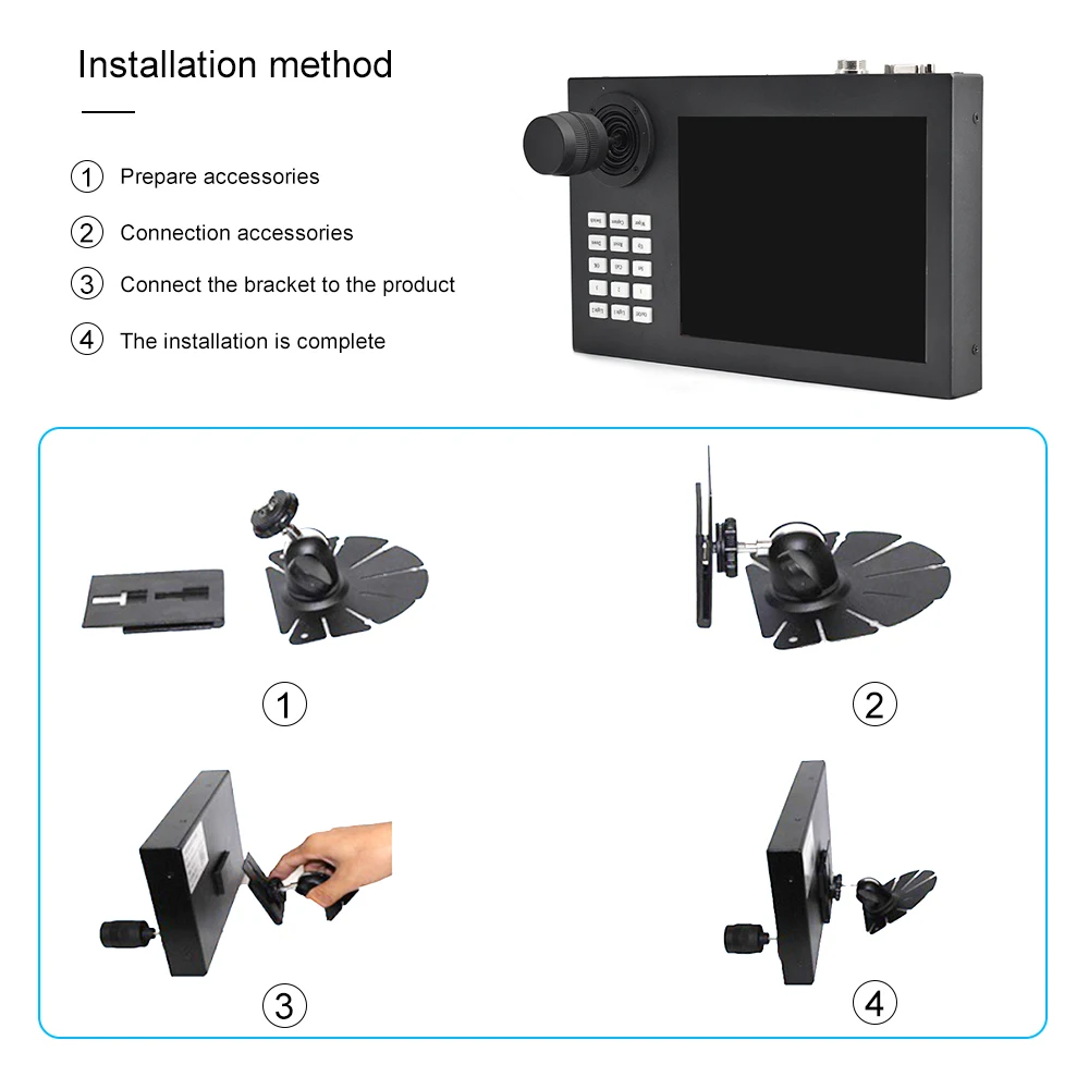 Контроллер джойстик клавиатуры Onvif для IP-камер CCTV PTZ Monitor с ЖК-экраном HD 8 дюймов и RS485 Zoom PTZ.