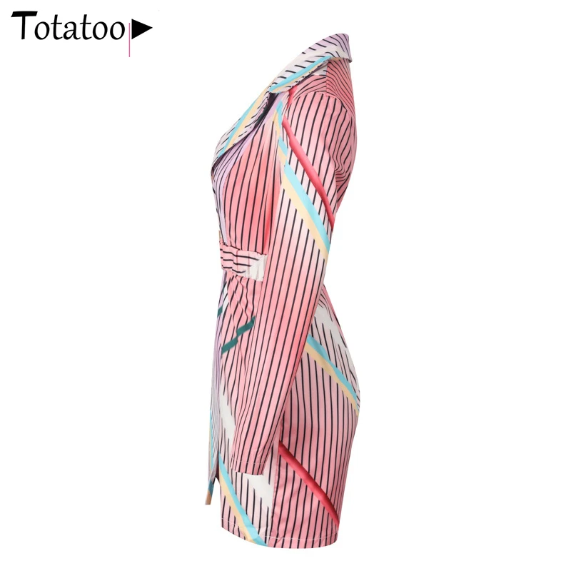 Женское платье-блейзер в разноцветную полоску Totatoop облегающее платье с отложным