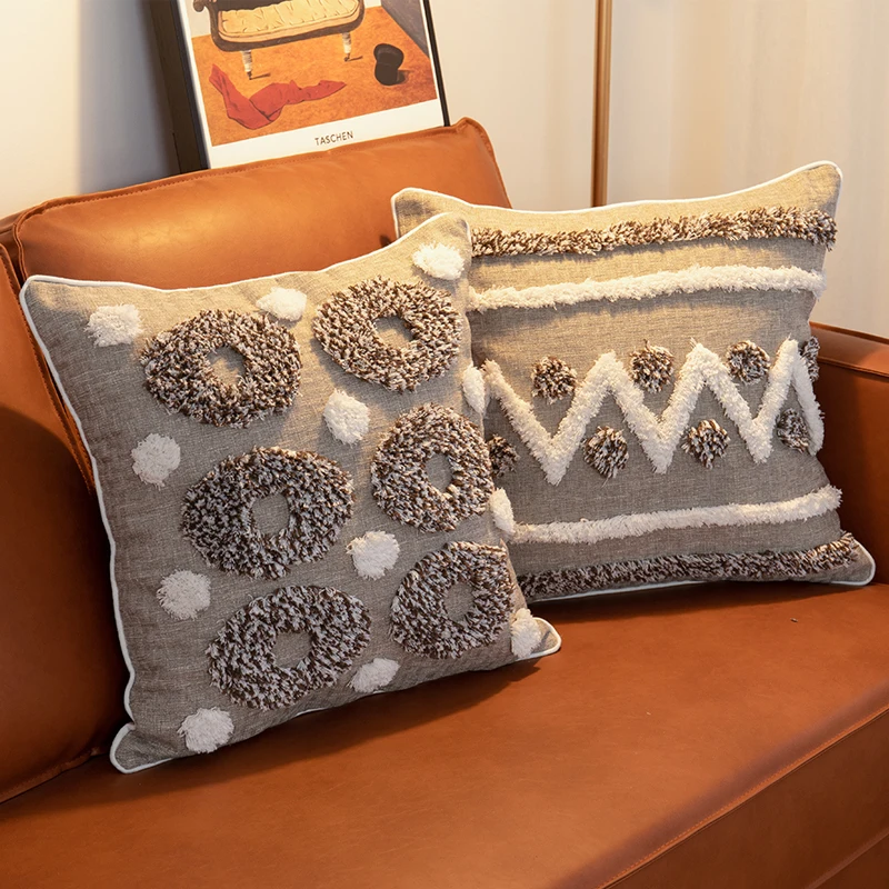 

Кофе Ворсовый валик крышка 45x4 5 см/30x50cm Чехлы для подушек с геометрических узором декоративные Марокко Стиль Подушка Чехол для украшения дом...