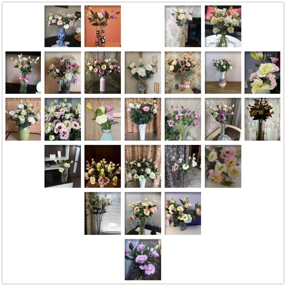 1 шт. Европейский искусственный цветок 3 головки поддельные Eustoma Gradiflorus Lisianthus Рождество Свадьба Праздник декор дома 5 цветов