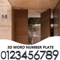 1pc blcak plastic door number sticker self adhesive house number signs for apartment hotel office room address number door plate