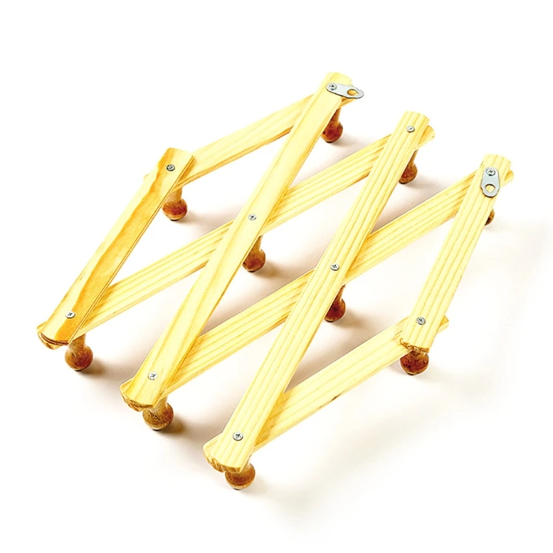 

Wall-Mounted Expandable Wooden Coat Rack Hanger with 10 Pegs Hooks Shelf for Hanging Clothes Hat Coffee Mug Key Purse