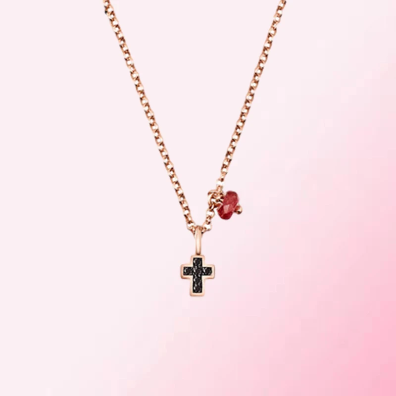 

1:1 Make 925 Sterling Silver Custom Rose Gold Cross Noble And Exquisite Design Necklace