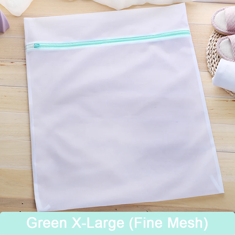 Green X-Large(Fine) Мешок для стирки на молнии бюстгальтер, носки, нижнее белье одежда стиральная машина защита сетчатые мешки - Цвет: Green X-Large(Fine)
