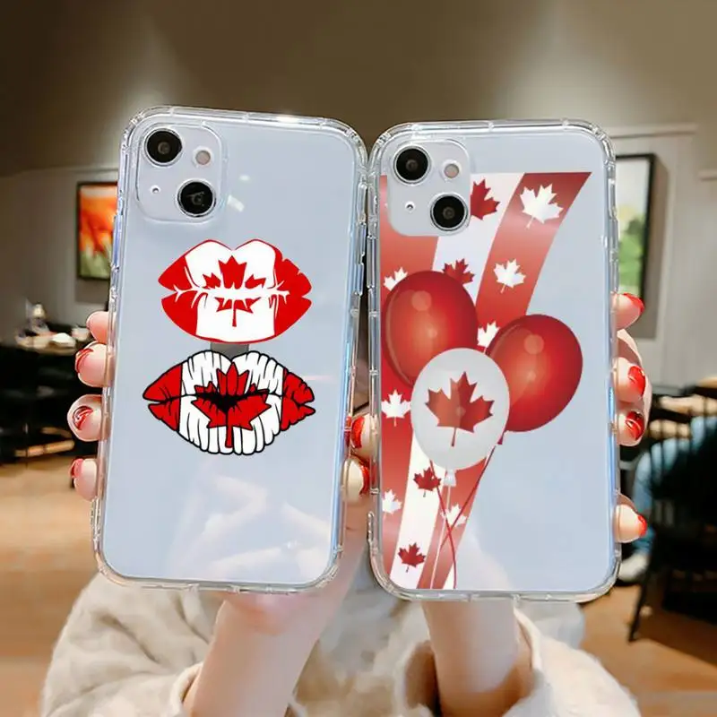 

Canadian flag Phone Case Clear Transparent for iPhone 11 12 13 mini pro XS MAX 8 7 6 6S Plus X 5S SE XR 2020