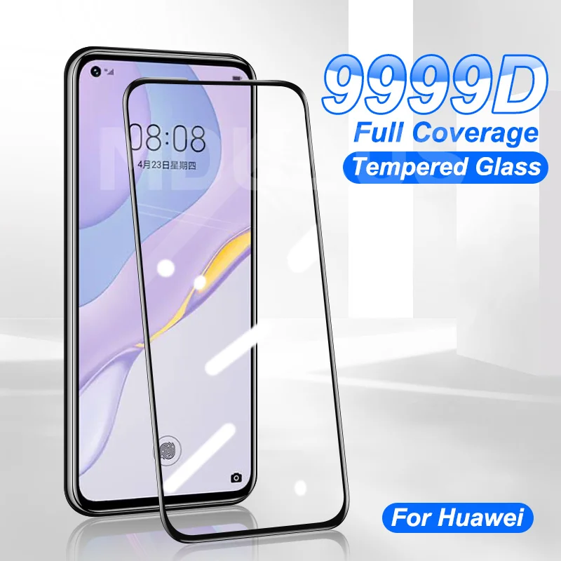 Защитное стекло 9999D для Huawei P30 P40 Lite E Nova 8 7 6 SE 7i 5 5i 5T 4 4E 3 3i 3E 2i пленка экрана из