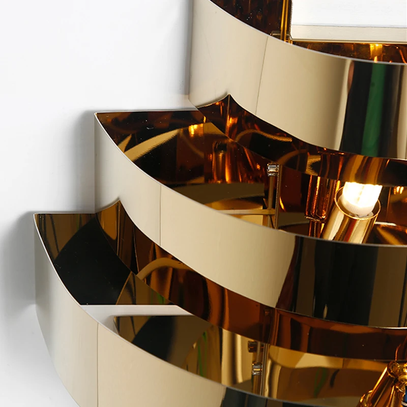 

Golden Creative Personality Bedside Small Night Light Postmodern Simple Hotel Villa Corridor Staircase Decorative Wall Lamp