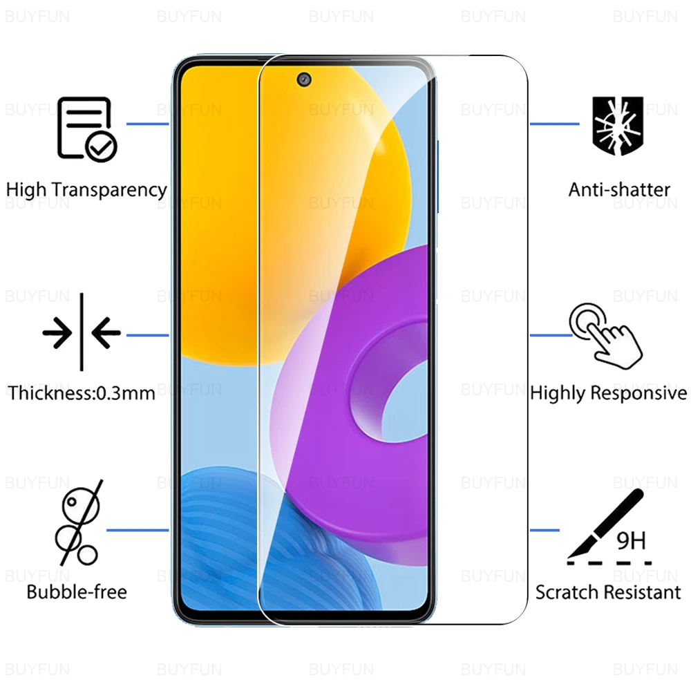 4pcs 9h tempered glass for samsung galaxy m52 5g 6 7 screen protector for samsung m52 5g samsun m52 m 52 protective film cover free global shipping