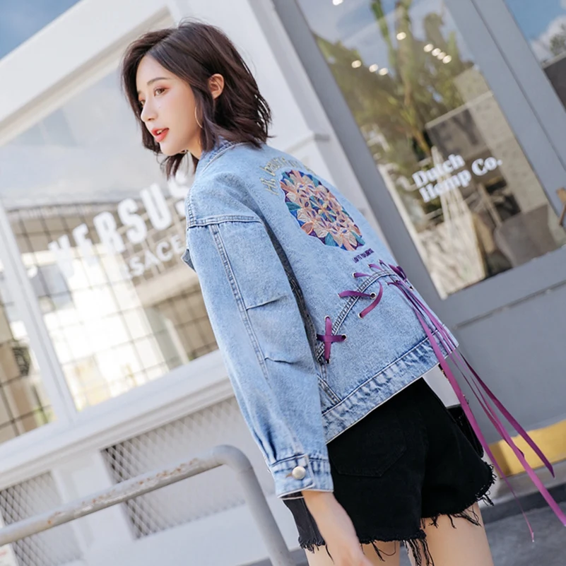 Модная новинка 2021 свободная Тяжелая Рабочая короткая джинсовая куртка на