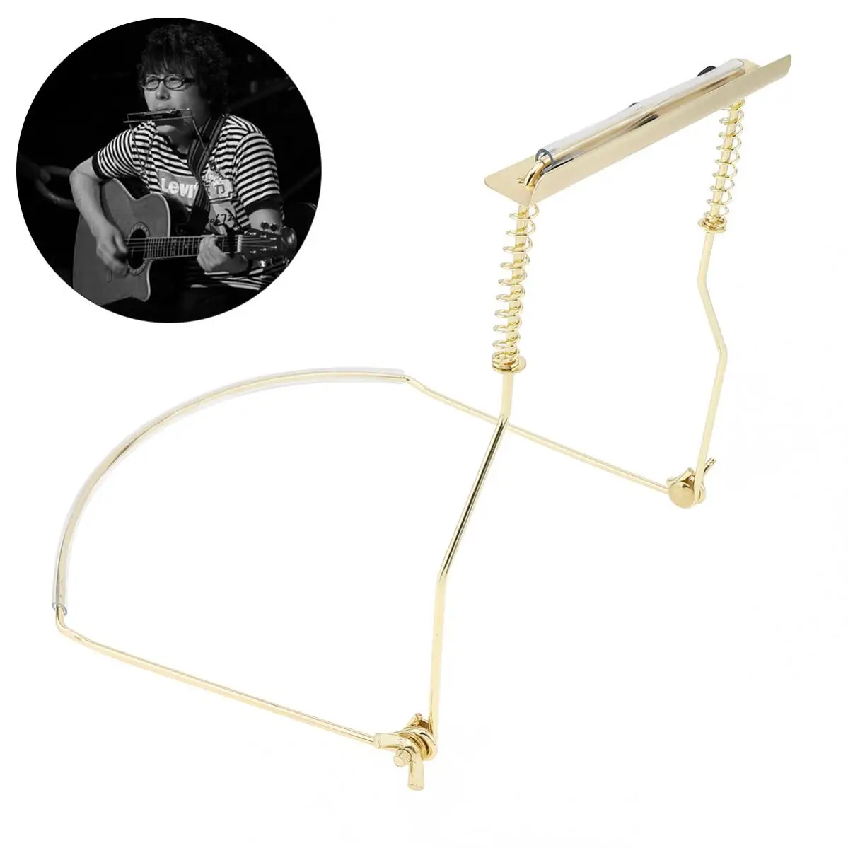 

10 Holes Universal Metal Iron Harmonica Neck Holder Adjustable Mouth Organ Stand Harmonica Harp Rack