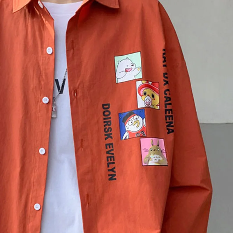 

Men's Oversized Shirts Mens Fashion Cotton Anime Blouse 5xl Oversize Long Sleeves Dress Shirt for Men Man Clothing Casual