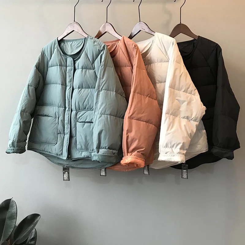 

Warm Down Jacket Women 2021 Winter New Korean Style Loose Round Neck Bread Jacket Light Jacket Women