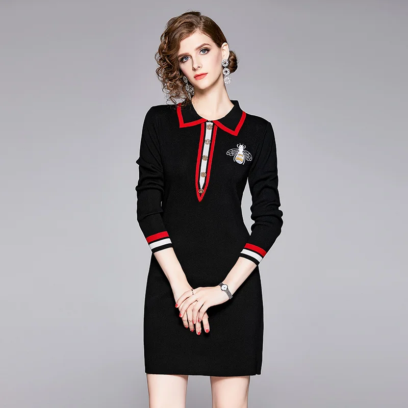 Женское трикотажное мини-платье Young Gee черное облегающее платье-карандаш на