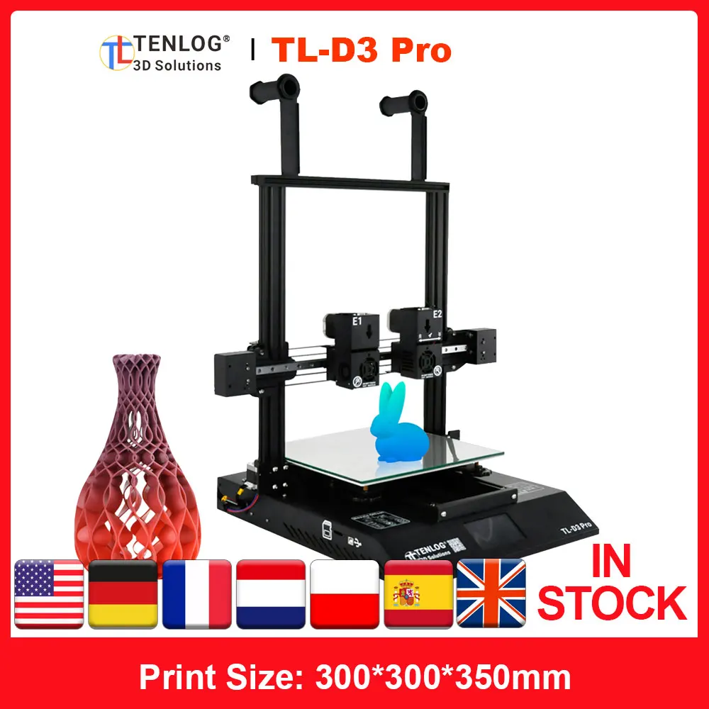TENLOG TL D3 Pro 3D принтеры независимых двойной экструдер полностью закрытый корпус с