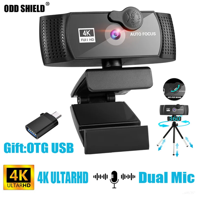 

Webcam 4K 1080P 2K Full HD Web Camera For PC Computer Laptop USB Web Cam With Microphone Autofocus Web Camara Webcamera Webcams