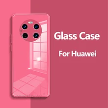 Case For Huawei Mate 40 Pro Case Cover Orignal Silicone Glass Funda Coque Cover For Huawei P40 P30 Pro Mate 30 Pro Case Cover