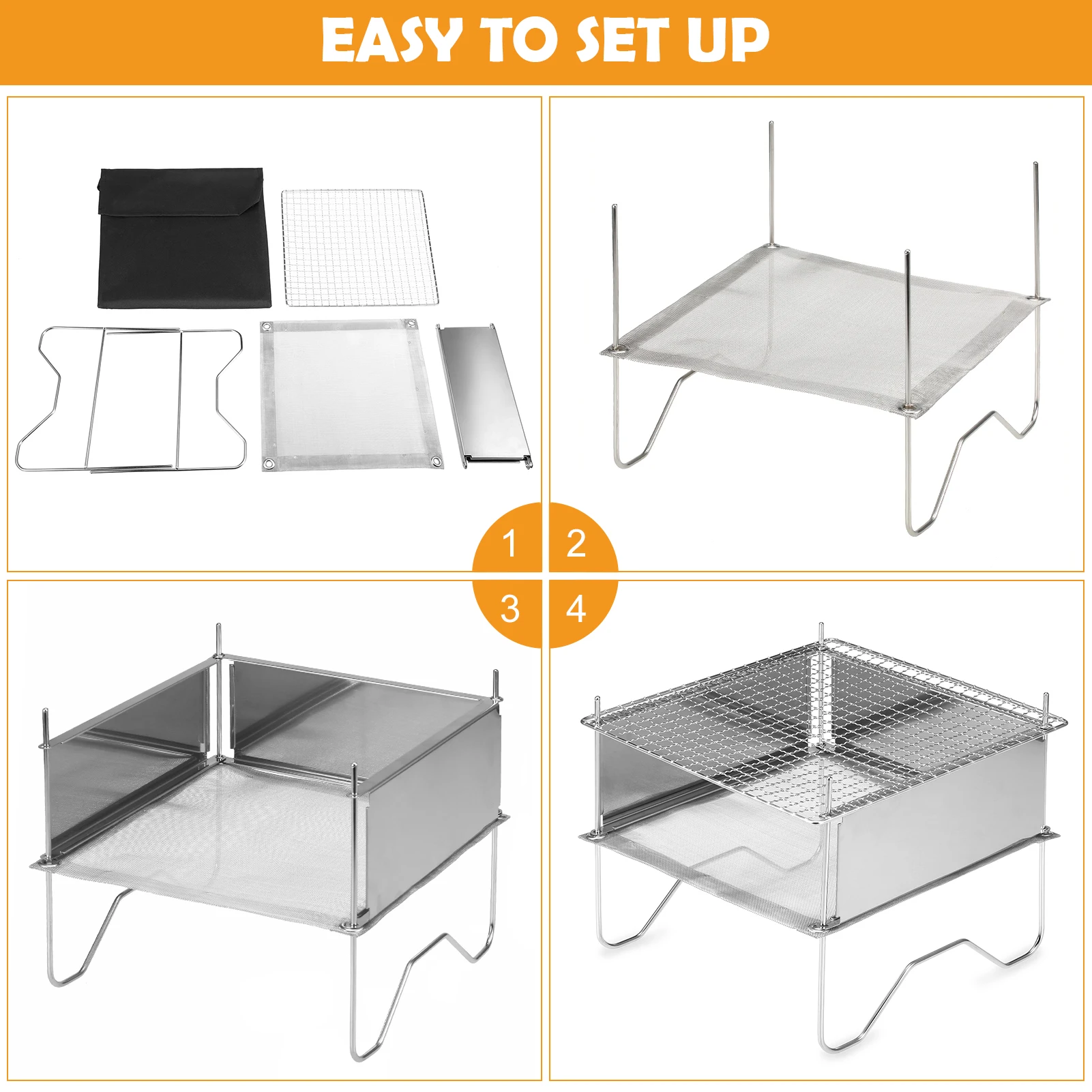 Кемпинговая плита гриль для барбекю портативный складной из нержавеющей стали