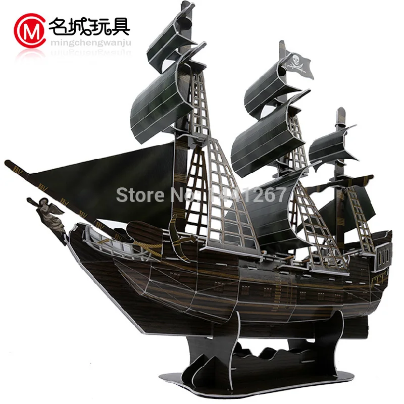 

Jack Sparrow Captain 3D puzzle paper ship model Pirates of the Caribbean Black Pearl Model ancient Sailing sailboat warships