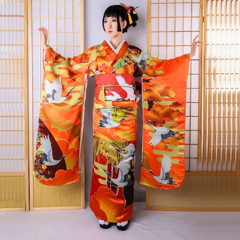 Традиционный японский кимоно Obi Yukata женский костюм Гейша хаори кимоно японское кимоно косплей FF2215