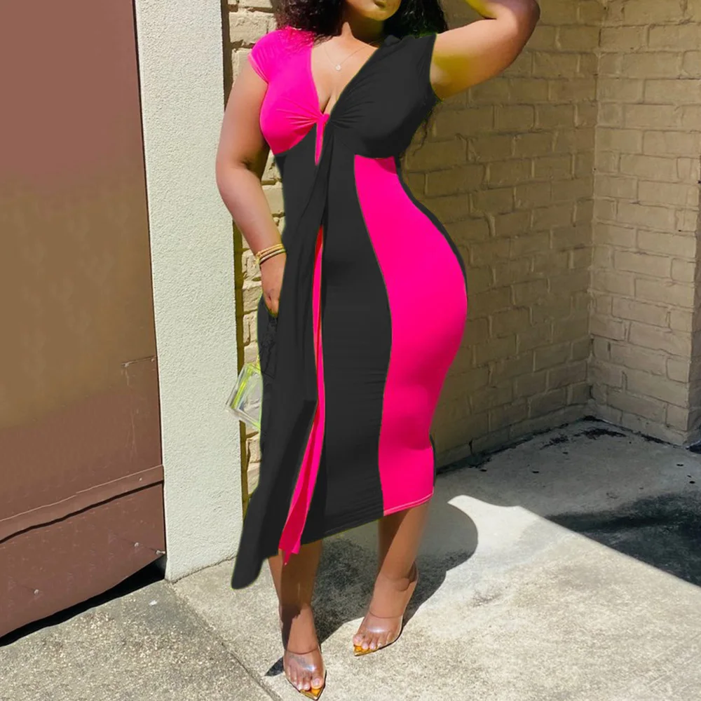 Сексуальные платья вечерние для ночного клуба 2020 цветное облегающее платье с v