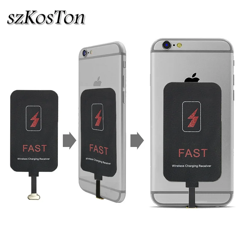 Быстрое беспроводное зарядное устройство приемник для iPhone 7 6 Plus 6s 5 Micro usb type C беспроводной зарядный адаптер Разъем для samsung Xiaomi