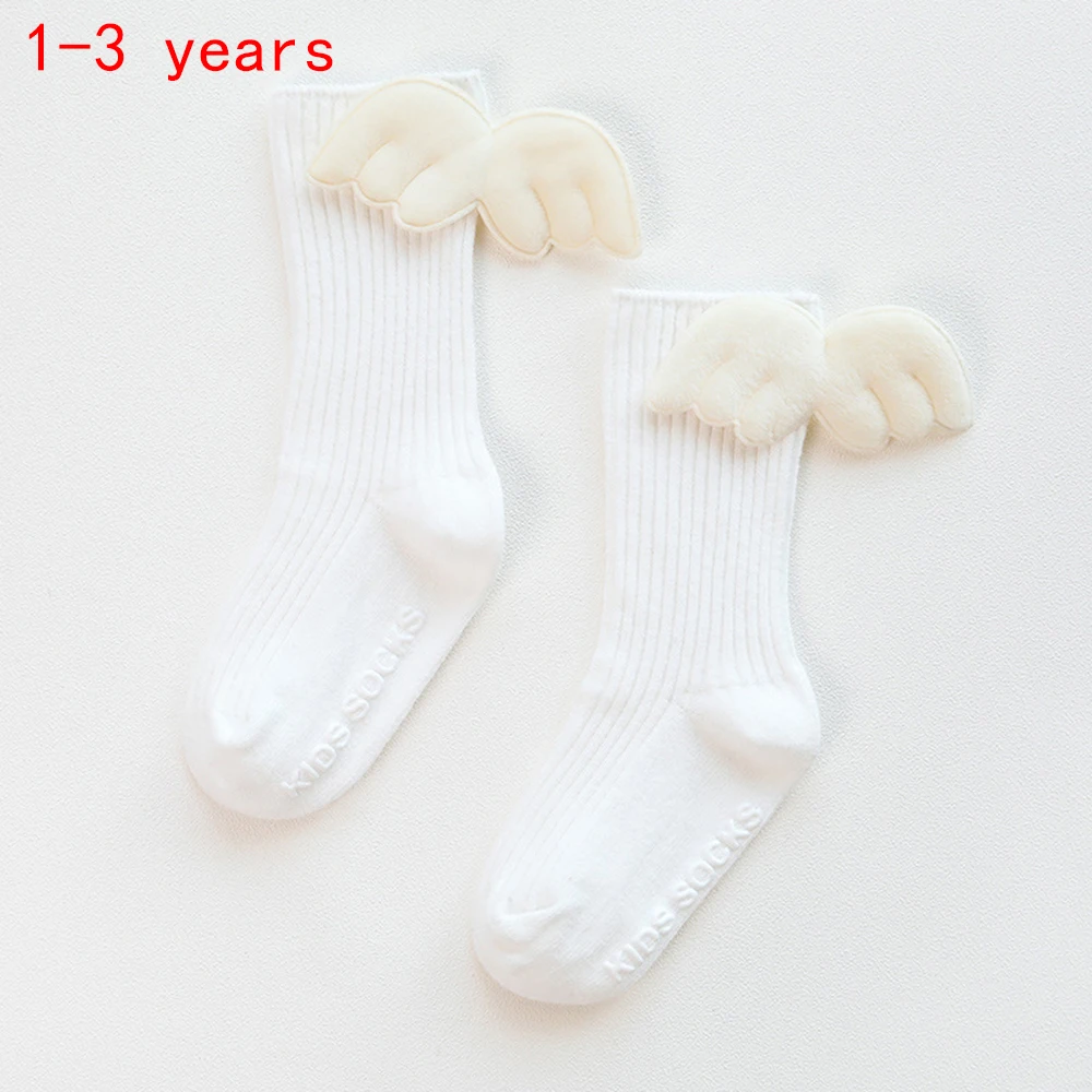 03 Newborn Baby Kids Socks Cute Wings Toddlers Girls Knee High Long Breathable Comfortable Soft Cotton Baby Socks - Color: 03