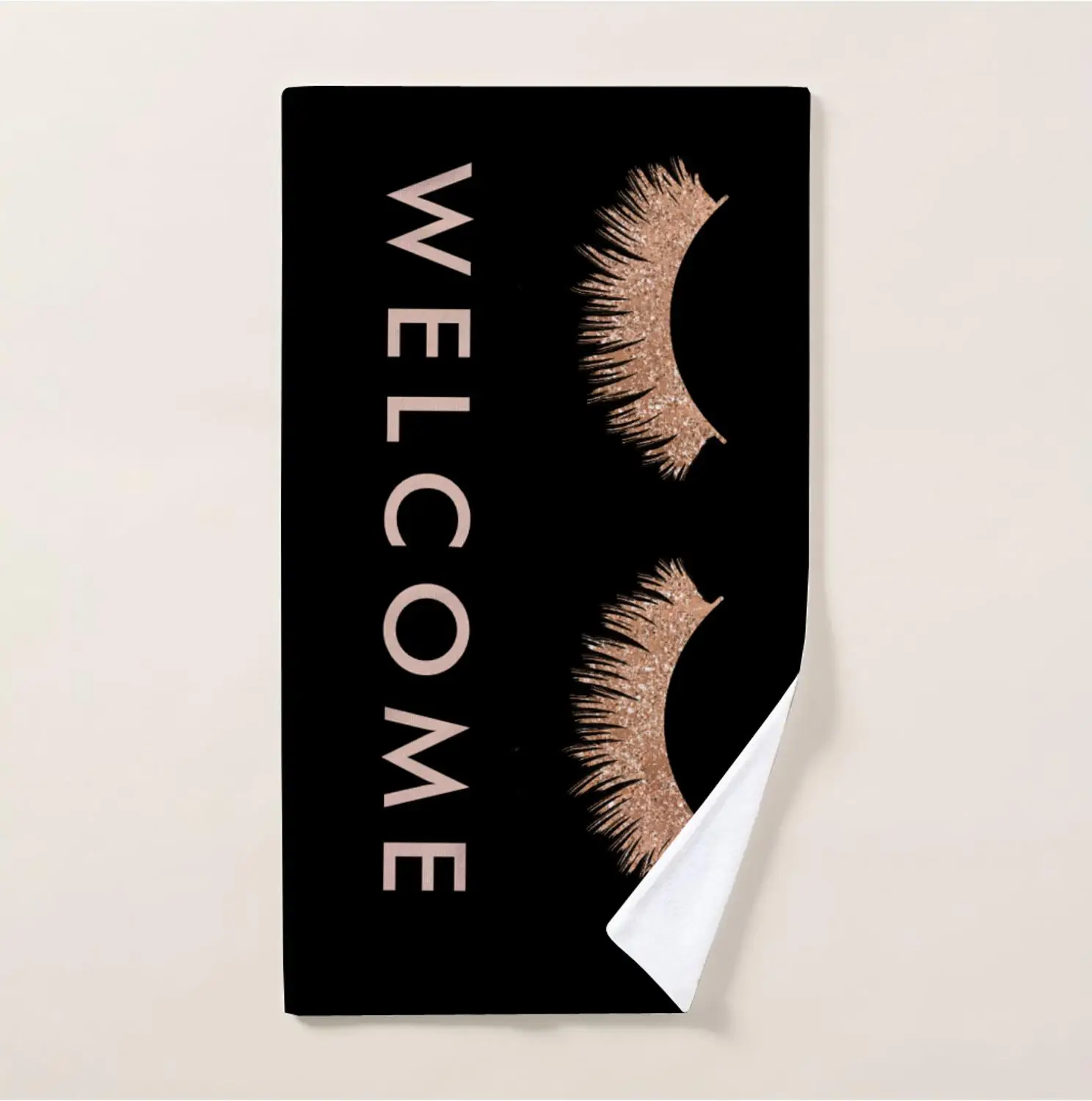 

Stylish Eyelashes Welcome Super Absorbent Towel Absorbent Hand Towels Multipurpose for Bathroom Hotel Gym and Spa