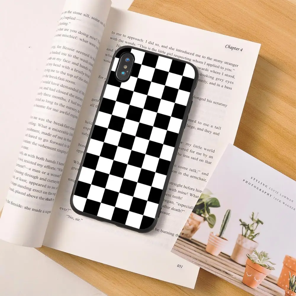 Luxury Geometric Lattice Case For iPhone 11 Pro SE 2020 Black White Phone 5 6 6S 7 8 Plus XR X XS MAX |