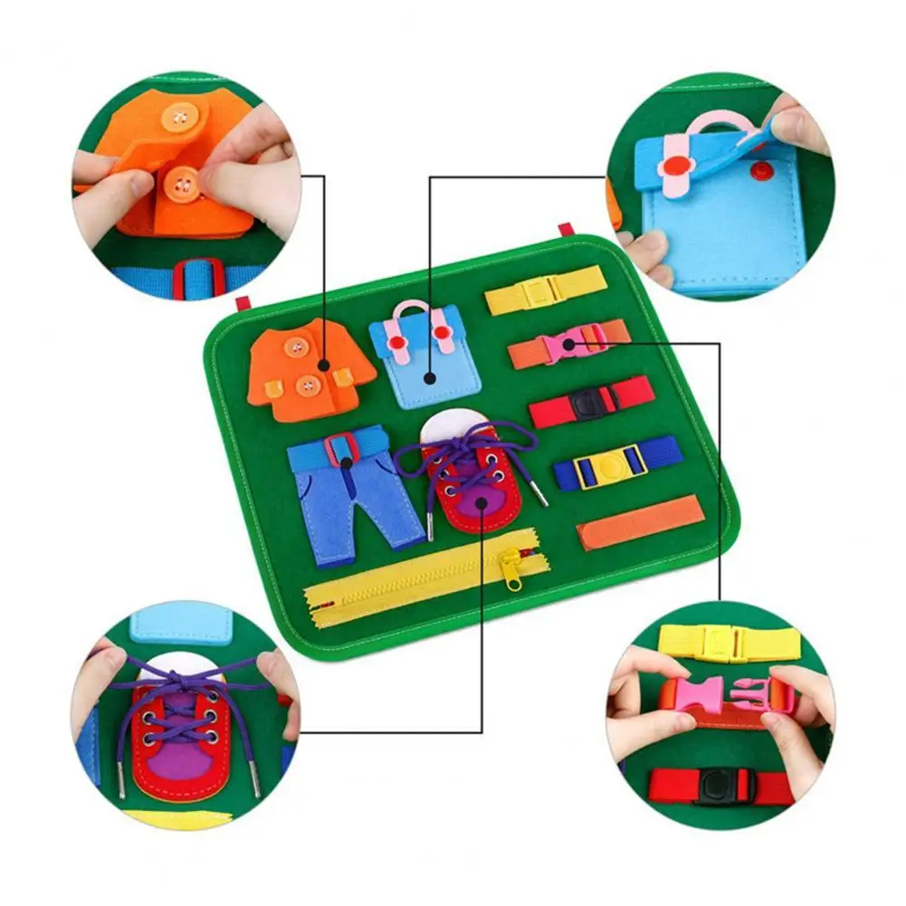 

Good Quality Busy Board Attractive Creative Clothing Learning Lightweight Felt Toddler Montessory Toy for Gifts