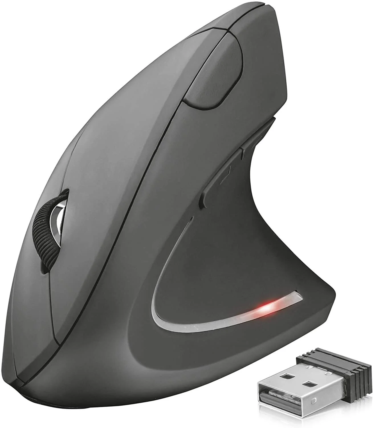 

Trust 22879 Verto Wireless Ergonomic Mouse for PC and Laptop, Illuminated, 800-1600 DPI, 6 Buttons, Right Hand Users, Black